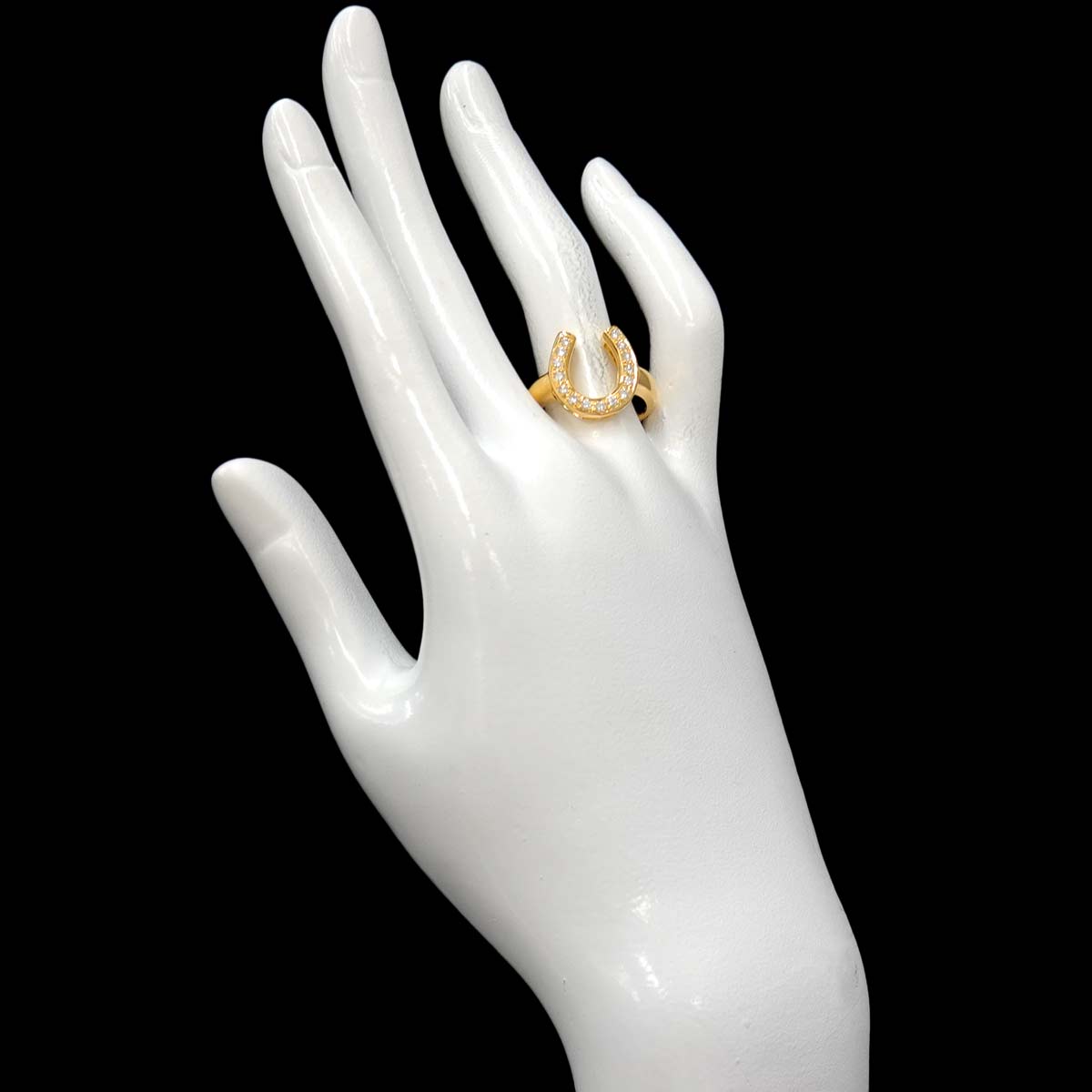 Diamond 0.30ct Ring 18K YG Yellow Gold 750 Size7.5(US)