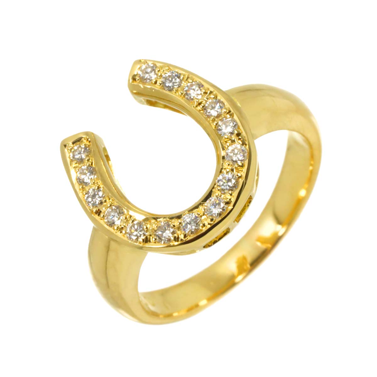 Diamond 0.30ct Ring 18K YG Yellow Gold 750 Size7.5(US)