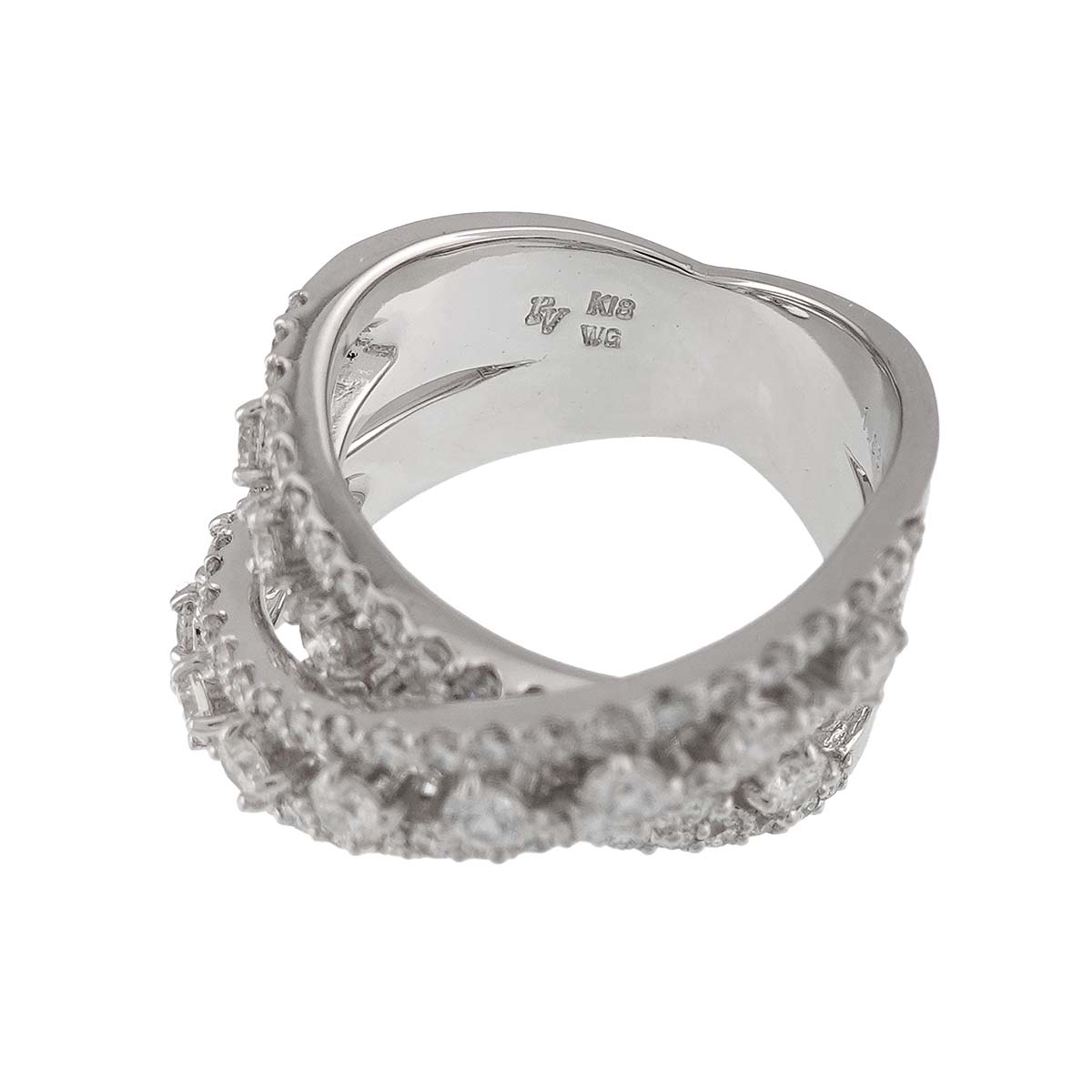 Diamond 1.88ct Ring 18K WG 750 Size5.5-5.75(US)