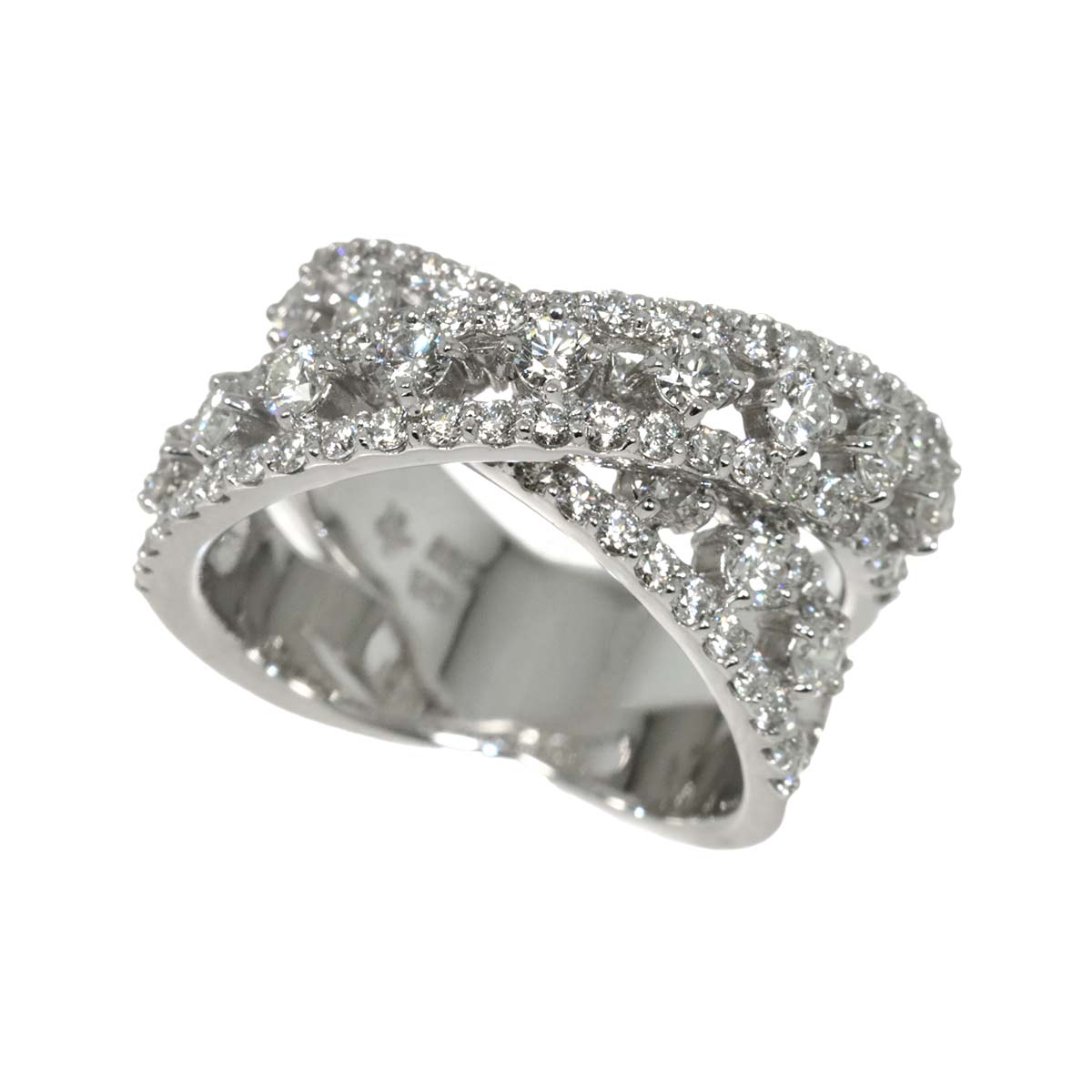 Diamond 1.88ct Ring 18K WG 750 Size5.5-5.75(US)