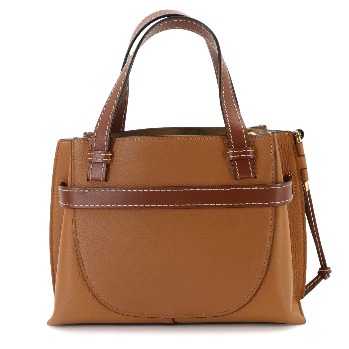 Gate Top Handle Mini Hand Shoulder Bag Leather Light camel