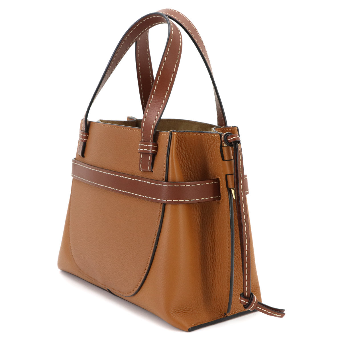 Gate Top Handle Mini Hand Shoulder Bag Leather Light camel