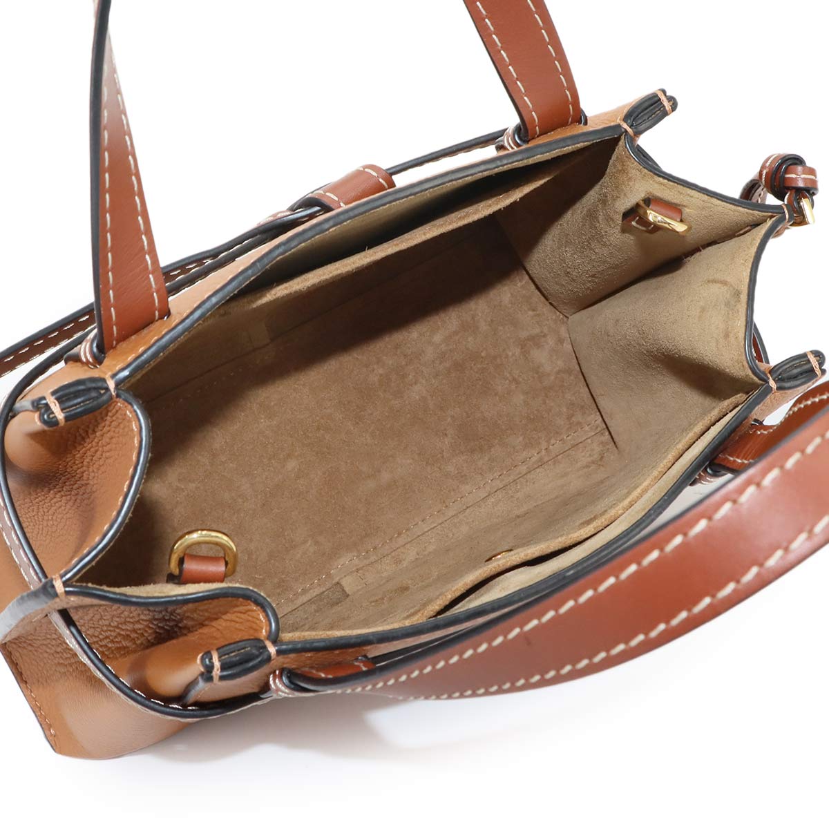 Gate Top Handle Mini Hand Shoulder Bag Leather Light camel