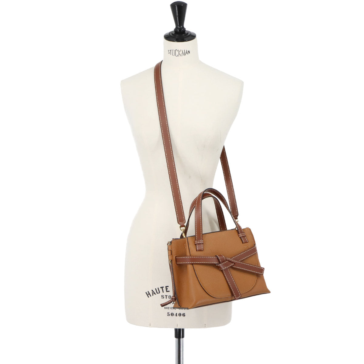 Gate Top Handle Mini Hand Shoulder Bag Leather Light camel