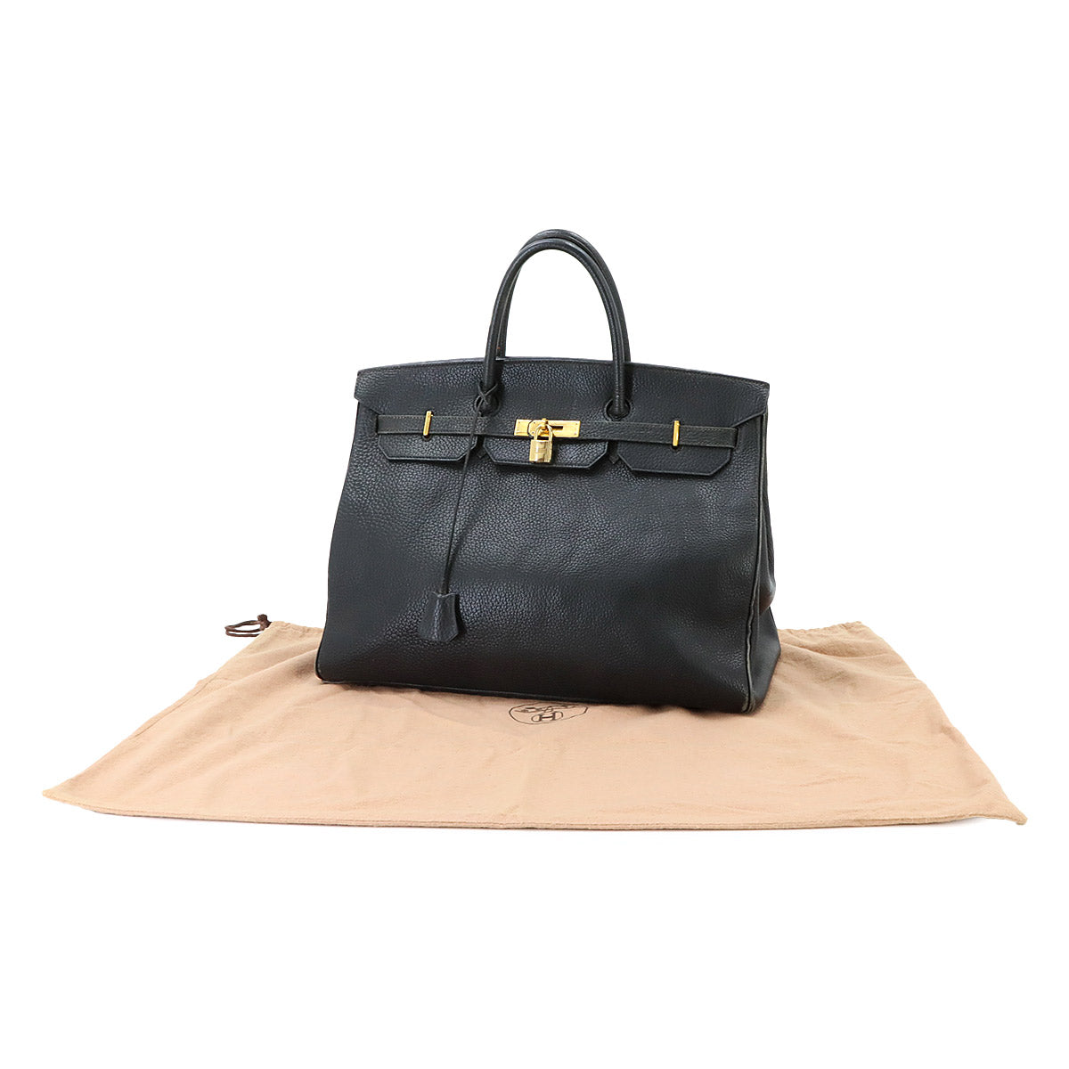 Birkin 40 Ardennes Leather Black Hand Bag Vintage Purse