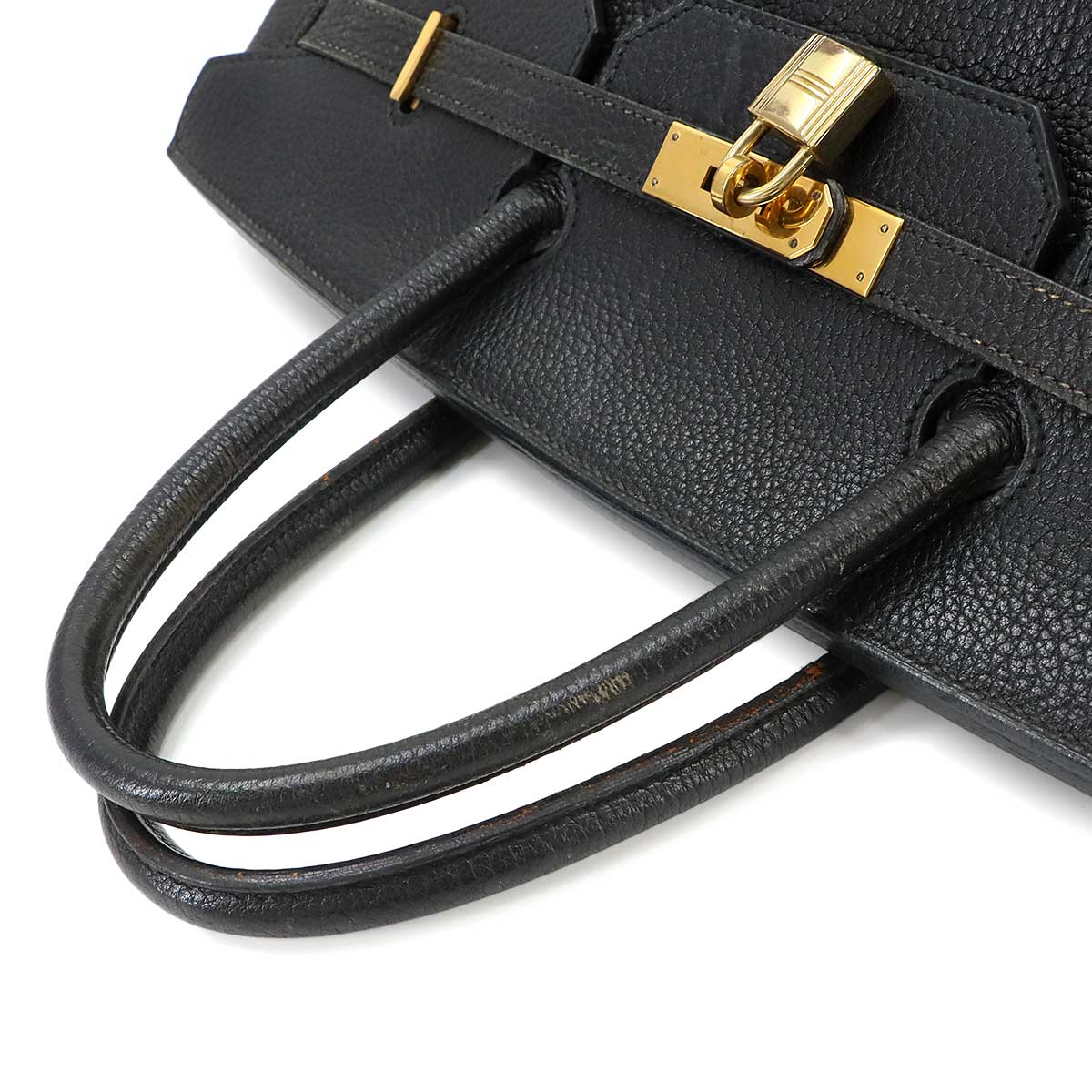 Birkin 40 Ardennes Leather Black Hand Bag Vintage Purse