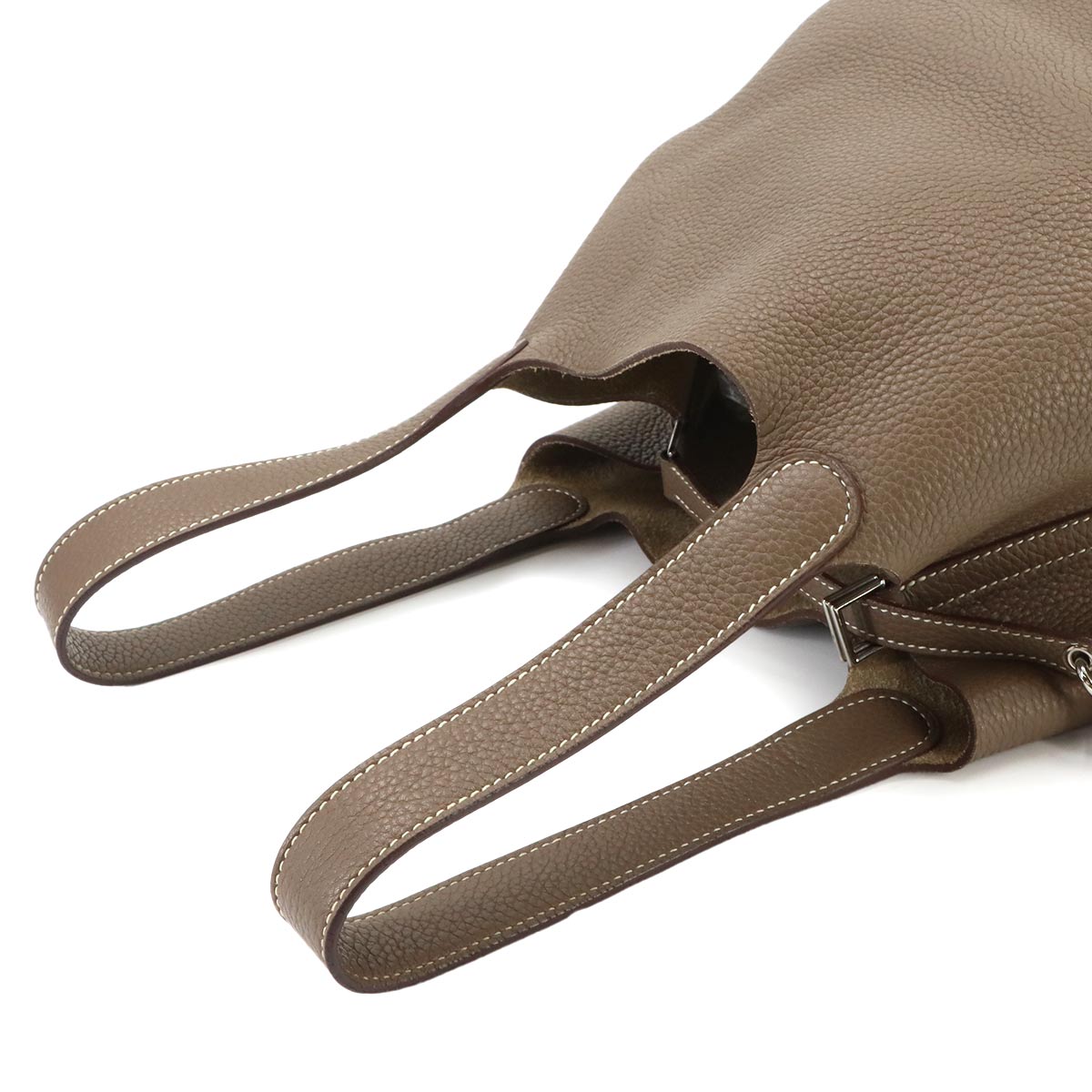 Picotin Lock MM Hand Bag Taurillon Clemence Etoupe Purse