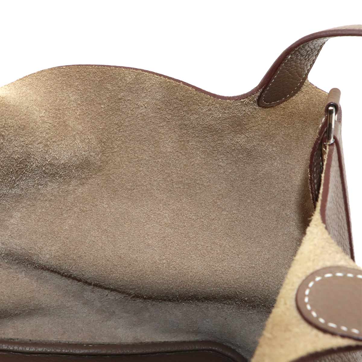 Picotin Lock MM Hand Bag Taurillon Clemence Etoupe Purse