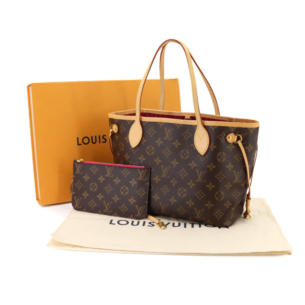 Monogram Neverfull PM Tote Bag Brown Pivoine M41245