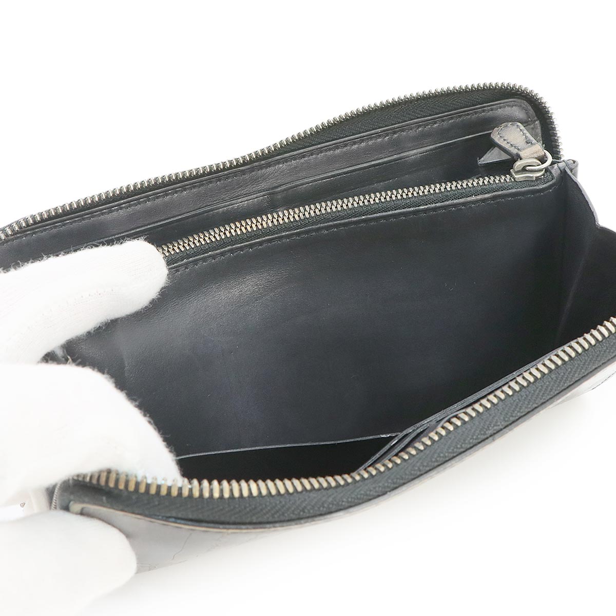 Calligraphy Itauba Long Wallet Venezia Leather Brown Black