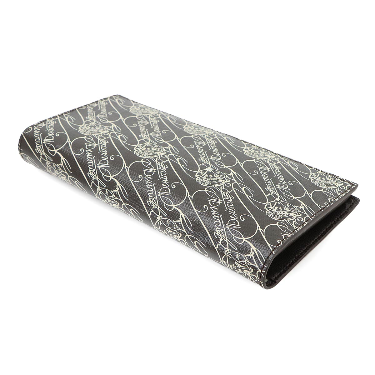 Buddy Long Wallet Toile Marbeuf Canvas Leather Dark brown