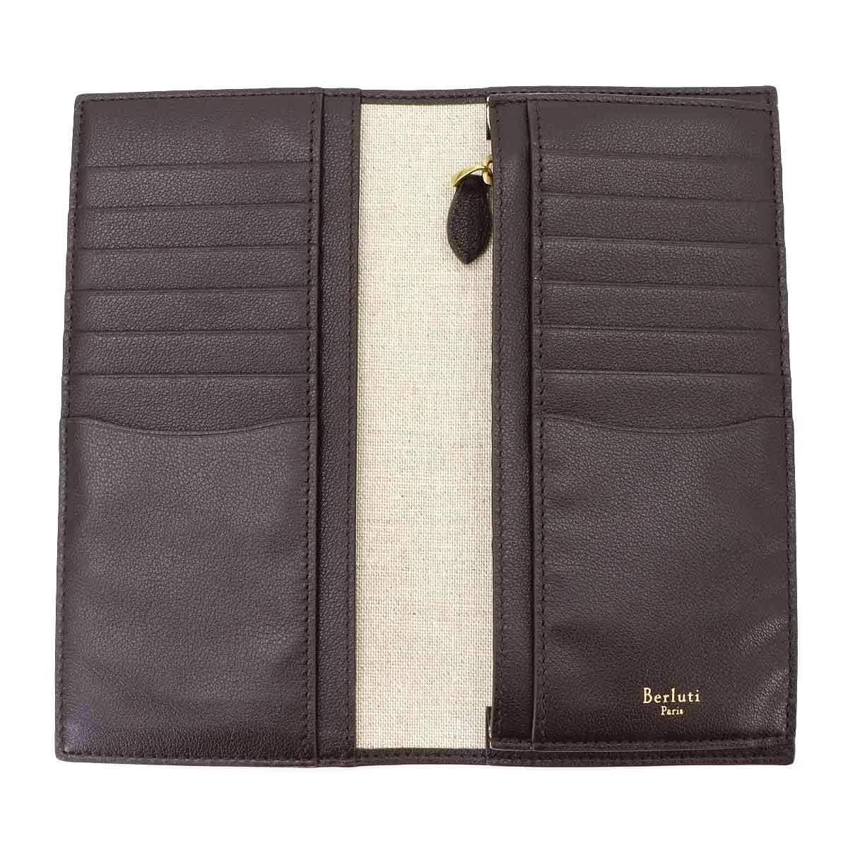 Buddy Long Wallet Toile Marbeuf Canvas Leather Dark brown