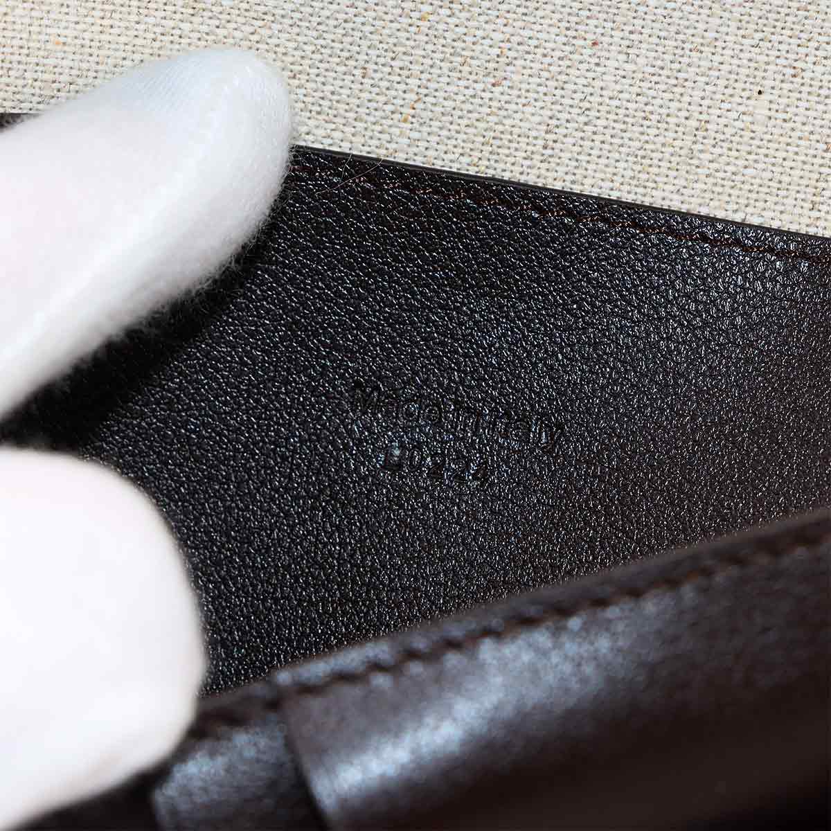 Buddy Long Wallet Toile Marbeuf Canvas Leather Dark brown