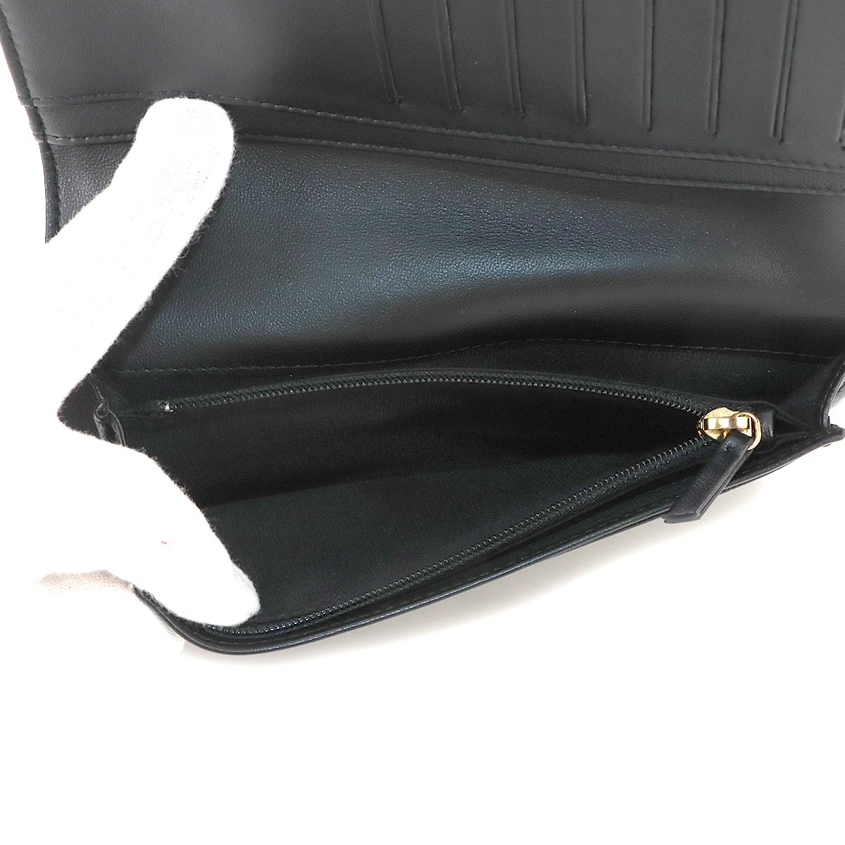 CHANEL Boy Chanel Long Wallet Leather Black A80285 Chevron V Stitch