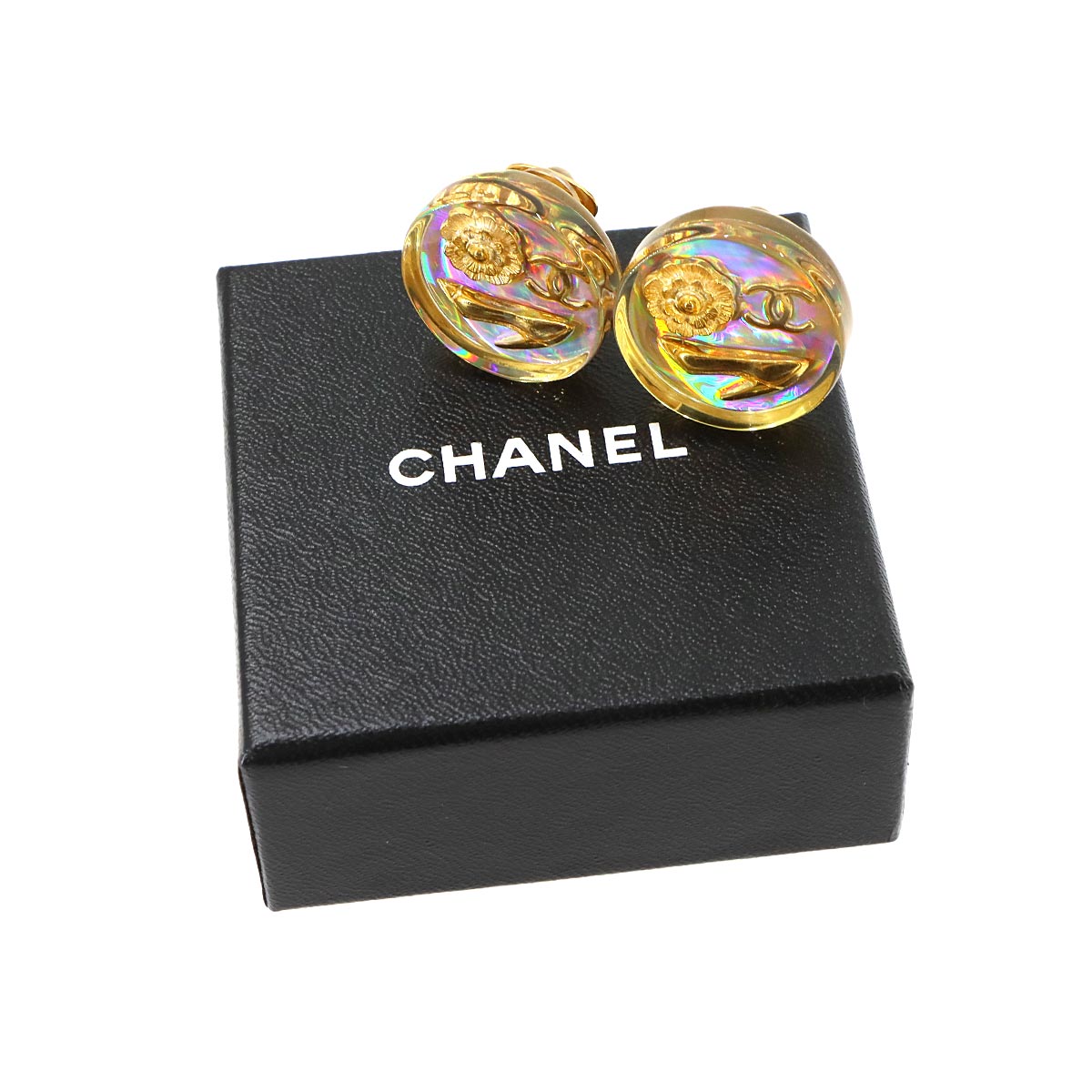 Coco Earrings Round type Gold Vintage Accessory