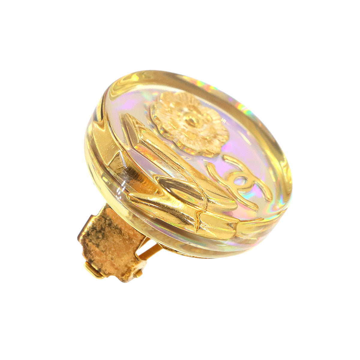 Coco Earrings Round type Gold Vintage Accessory