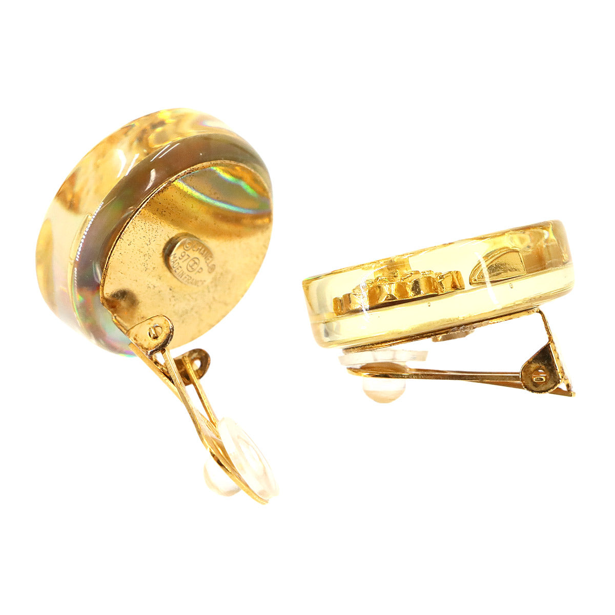 Coco Earrings Round type Gold Vintage Accessory