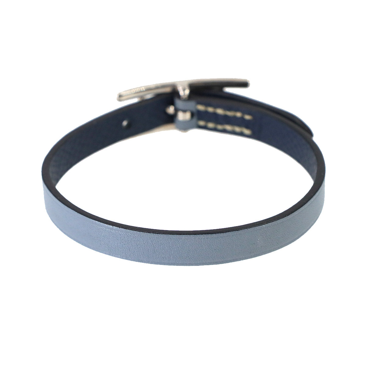 Behapi Double Tour Reversible Bracelet Swift Epsom Bleu Lin T4