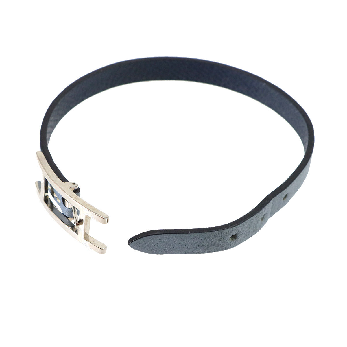 Behapi Double Tour Reversible Bracelet Swift Epsom Bleu Lin T4