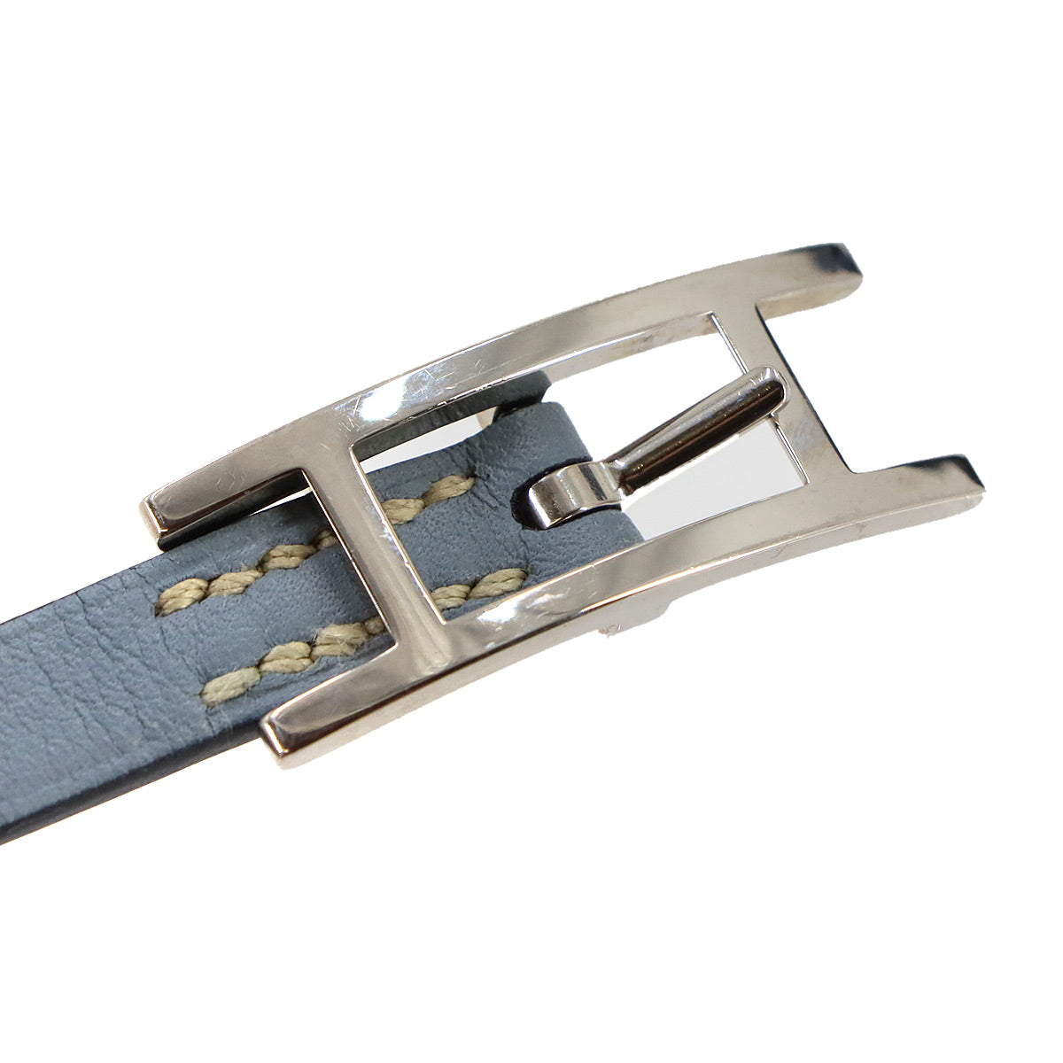 Behapi Double Tour Reversible Bracelet Swift Epsom Bleu Lin T4