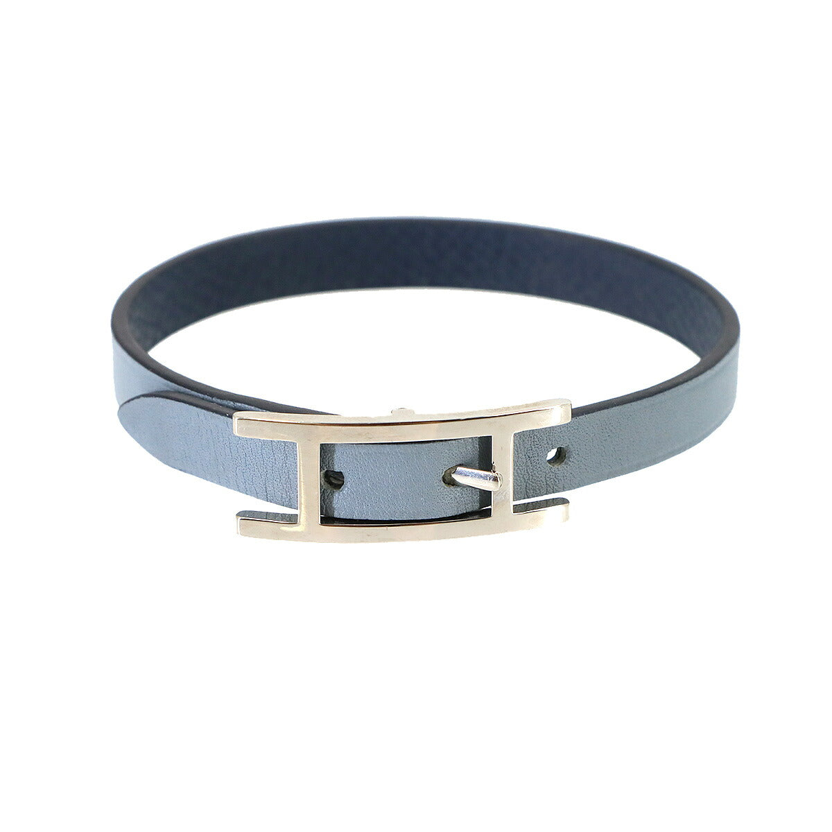 Behapi Double Tour Reversible Bracelet Swift Epsom Bleu Lin T4