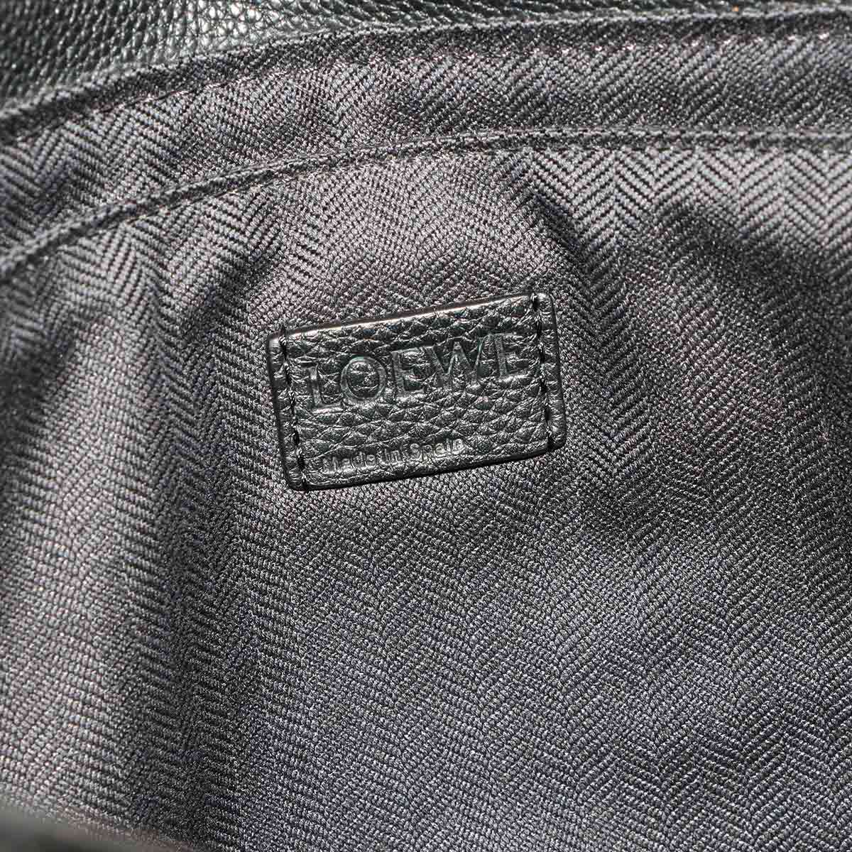 Military Messenger Shoulder Bag Leather Black Purse