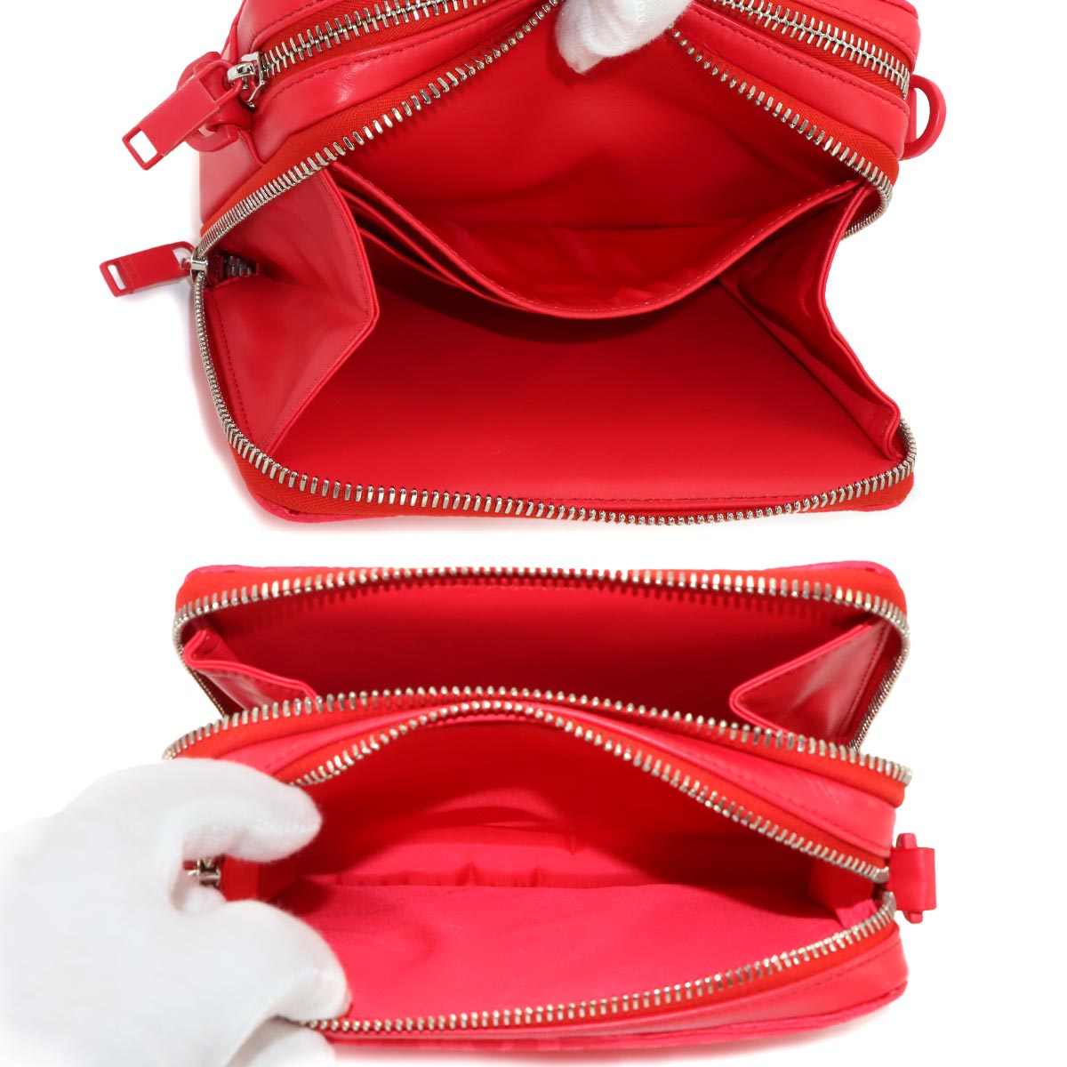 ERL Collab Mirage Quilting Shoulder Bag Nylon Red Purse