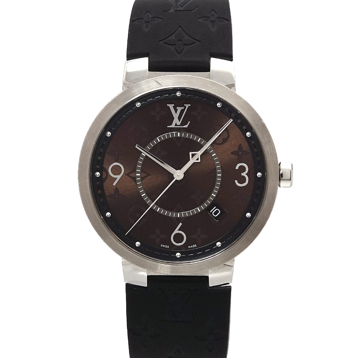 Tambour Slim Monogram Macassar GM QA005 Brown Dial Mens