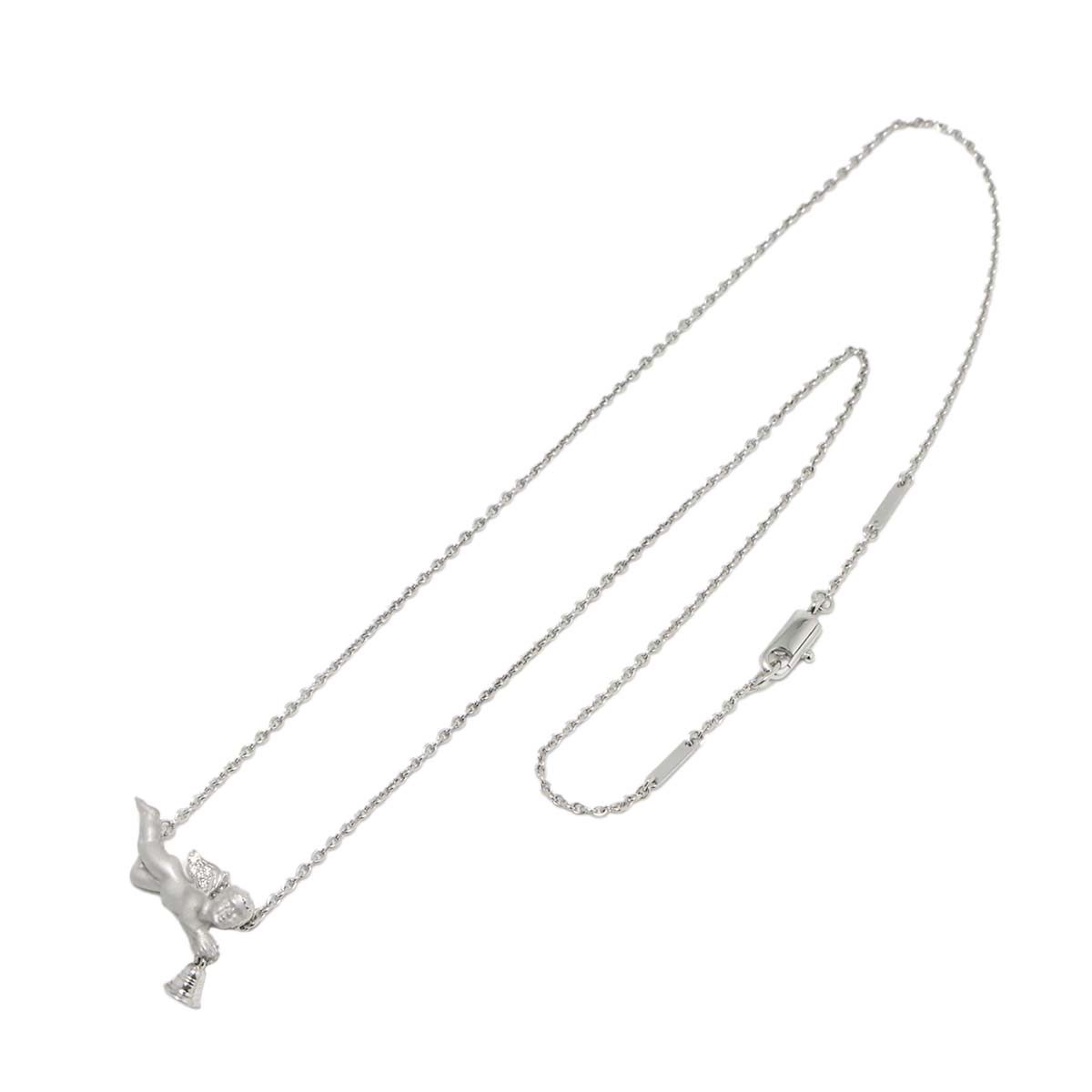 Diamond Angel motif Necklace 18K WG 750
