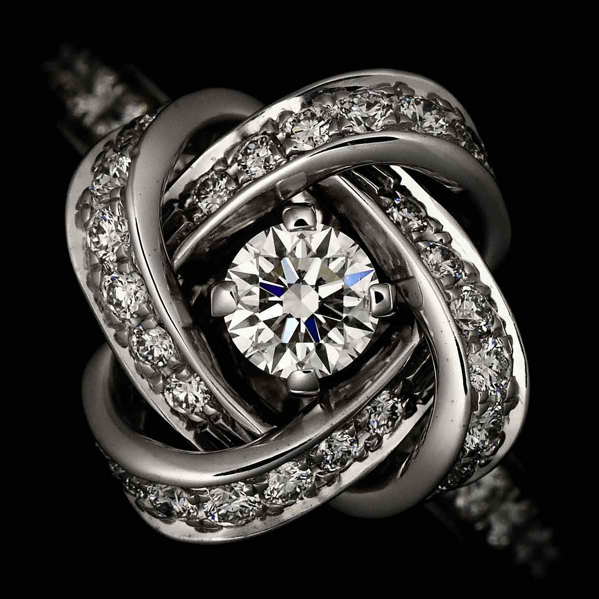 Pivoine Diamond Ring 18K WG 750 Size46 3.75(US)