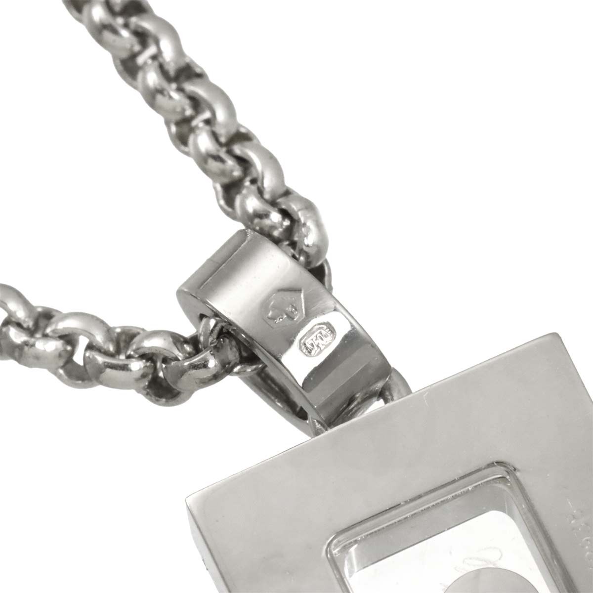 Happy Diamond Square Necklace 18K White Gold 750