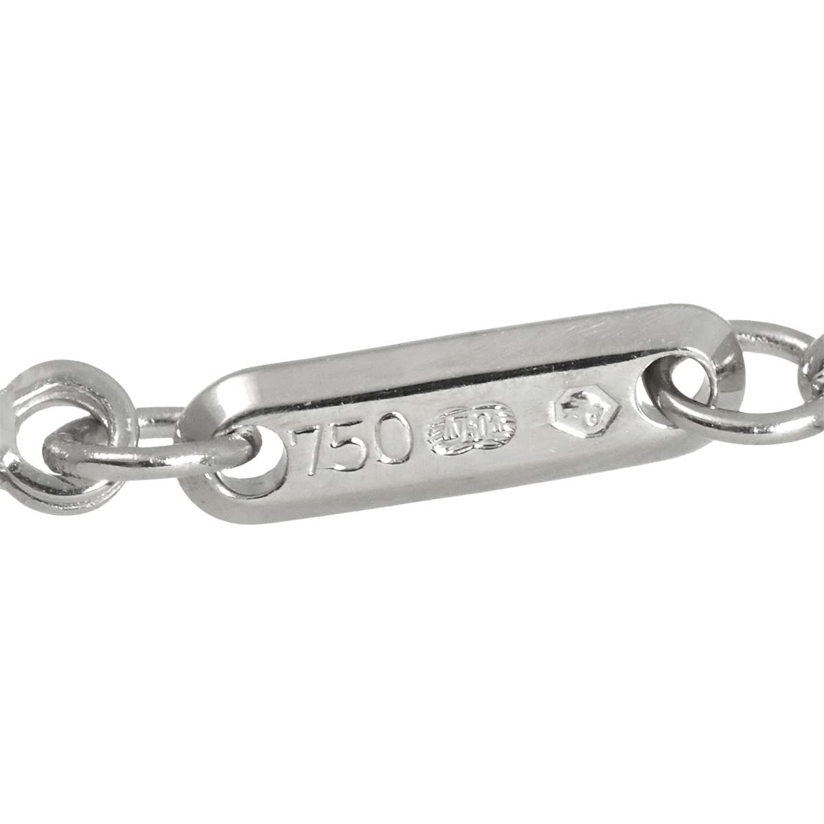Happy Diamond Square Necklace 18K White Gold 750