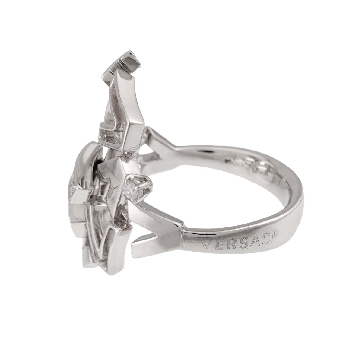 Diamond Ring 18K White Gold 750 size8.75(US)