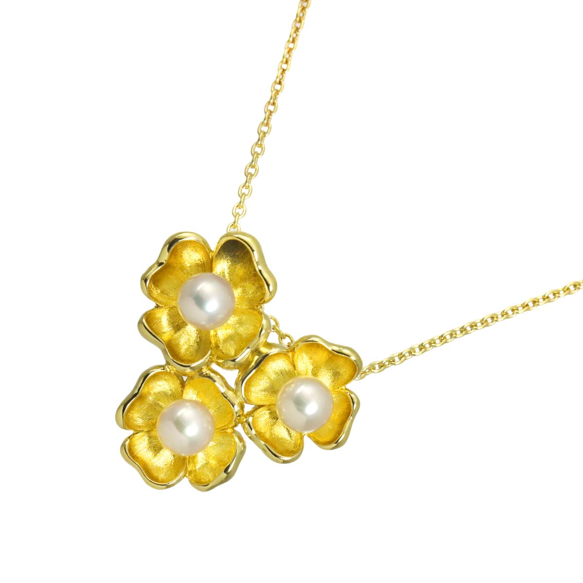 Akoya Pearl Necklace 18K K18 Yellow Gold 750