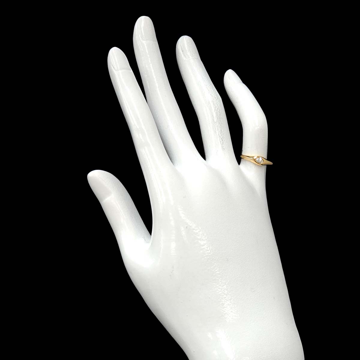 Diamond 1P Ring 18K Yellow Gold 750 Size3.75-4(US)