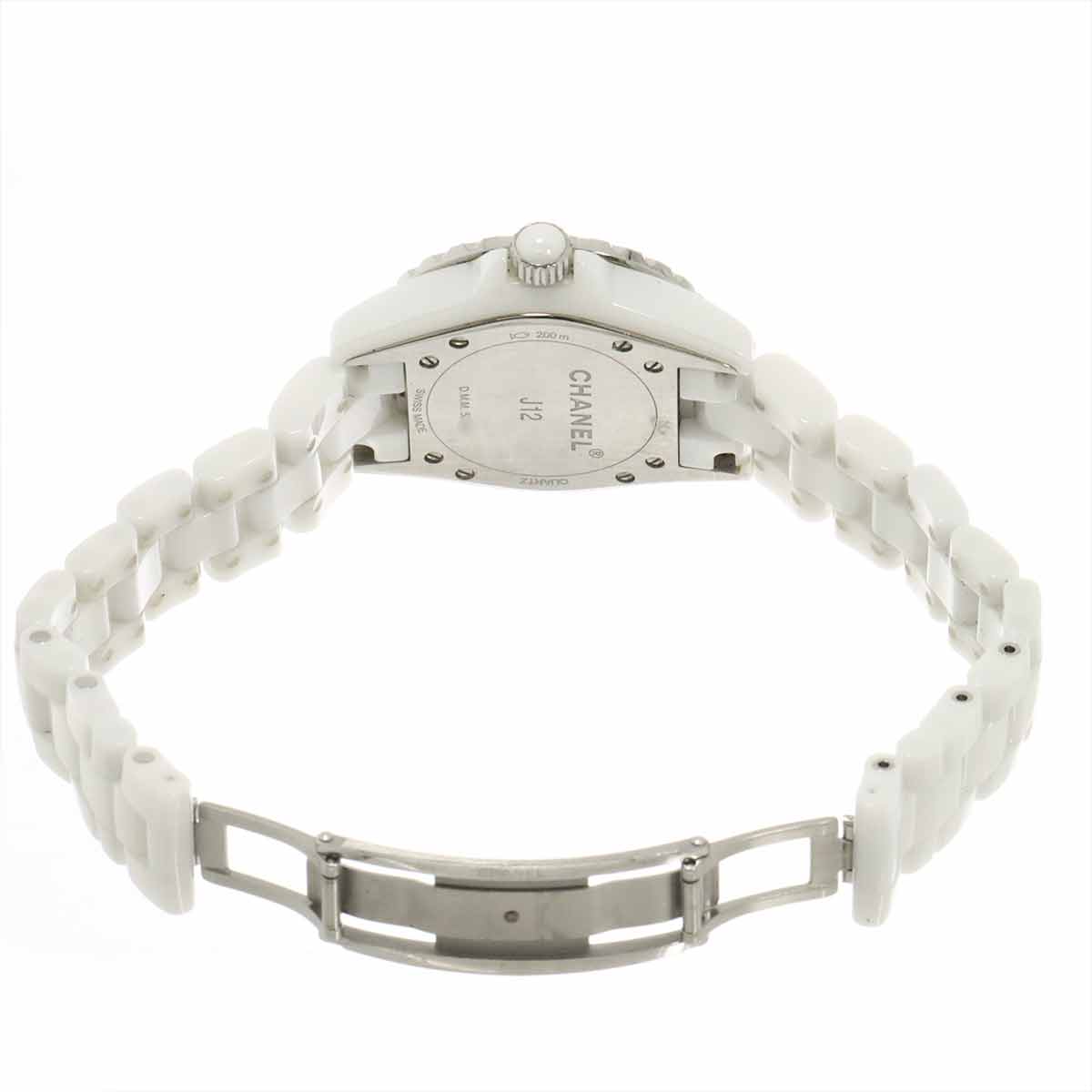 J12 H2422 33mm 8P Diamond Quartz White Shell Dial Ladies Watch
