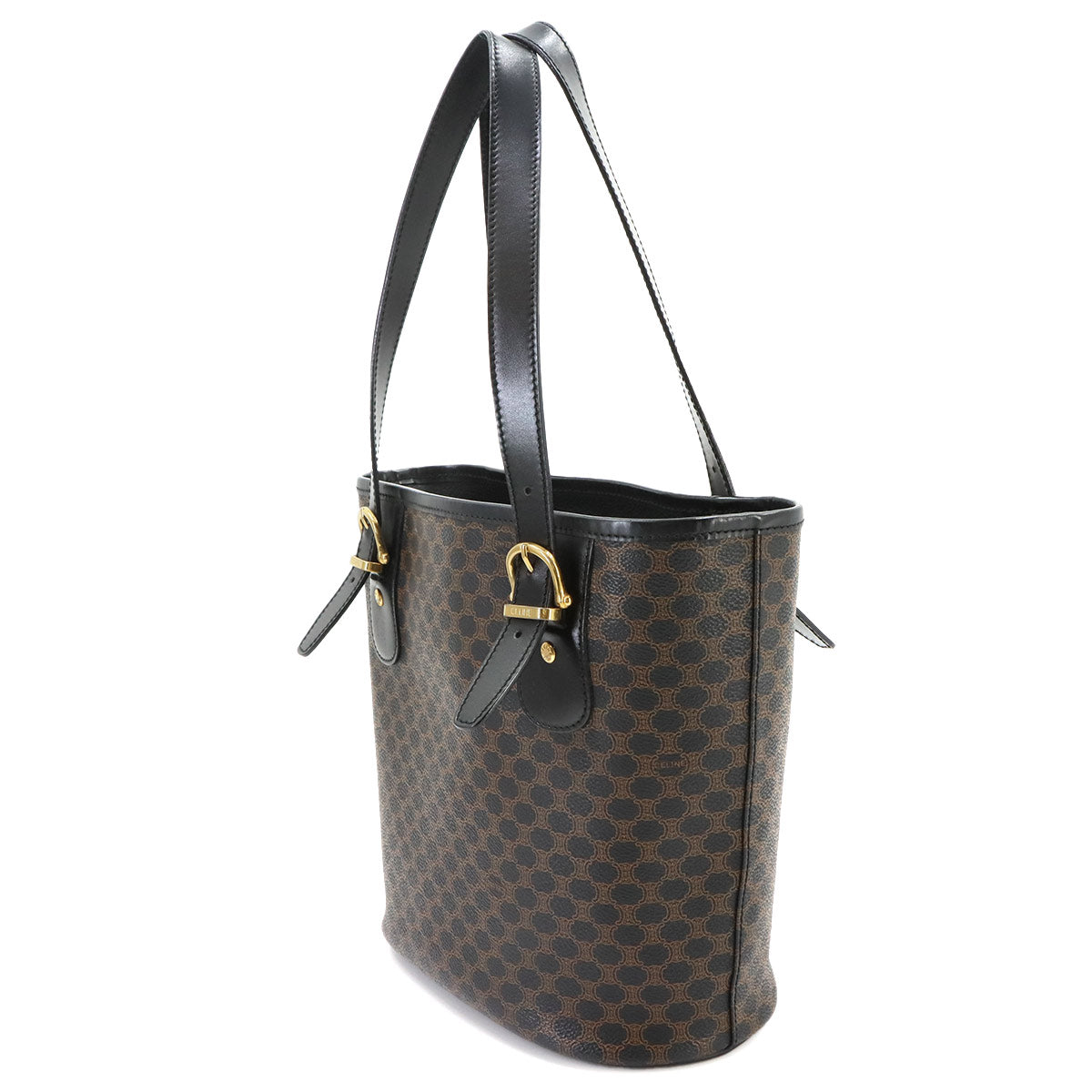 Macadam Tote Bag Leather PVC Black Vintage Purse