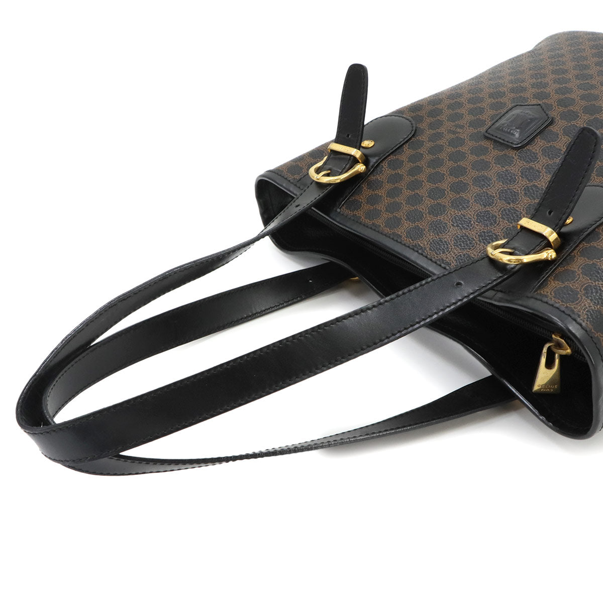 Macadam Tote Bag Leather PVC Black Vintage Purse
