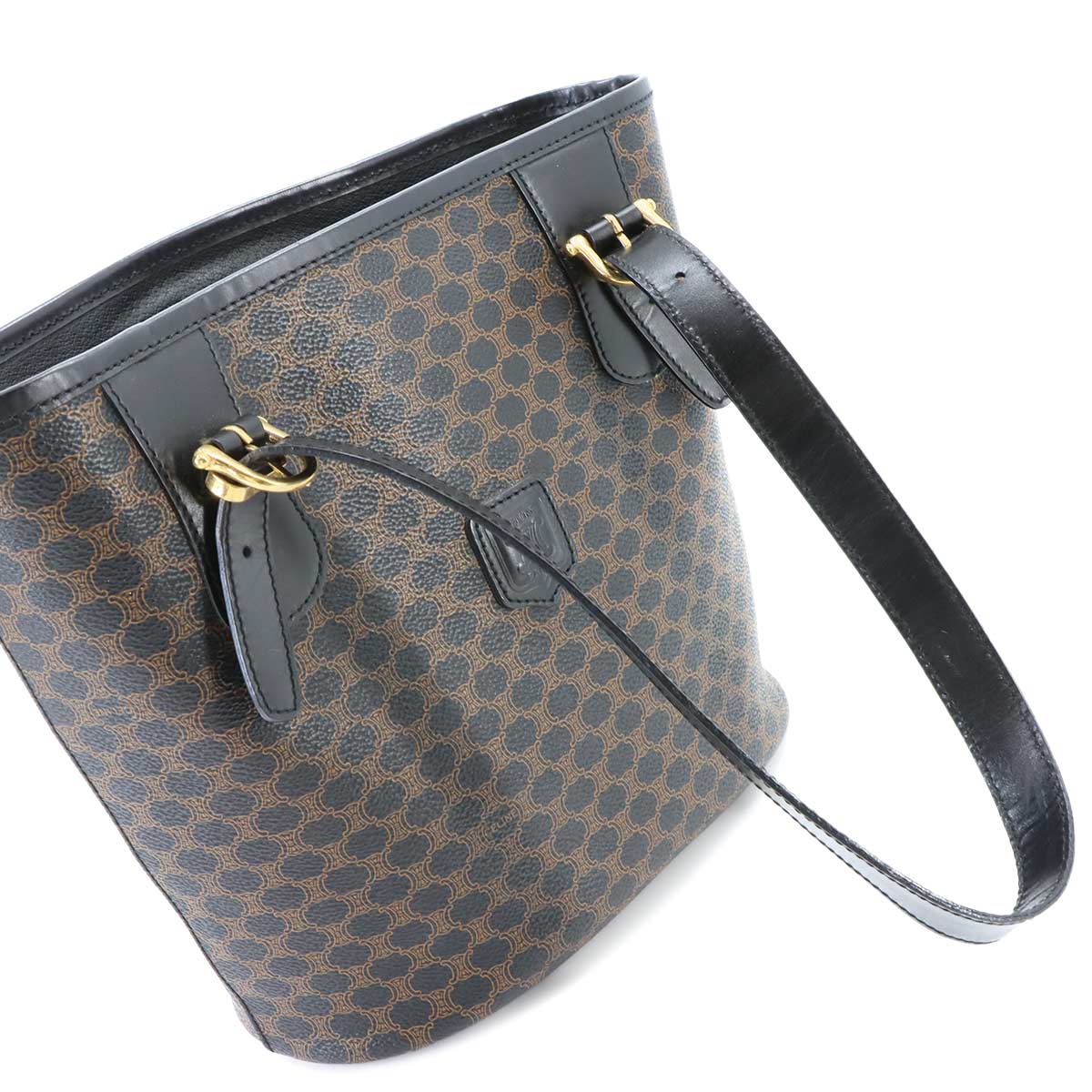 Macadam Tote Bag Leather PVC Black Vintage Purse