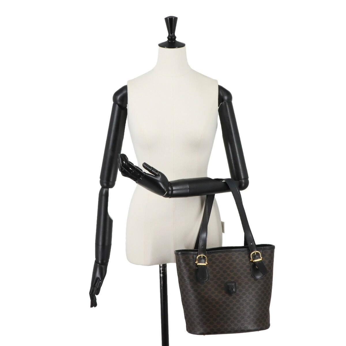 Macadam Tote Bag Leather PVC Black Vintage Purse