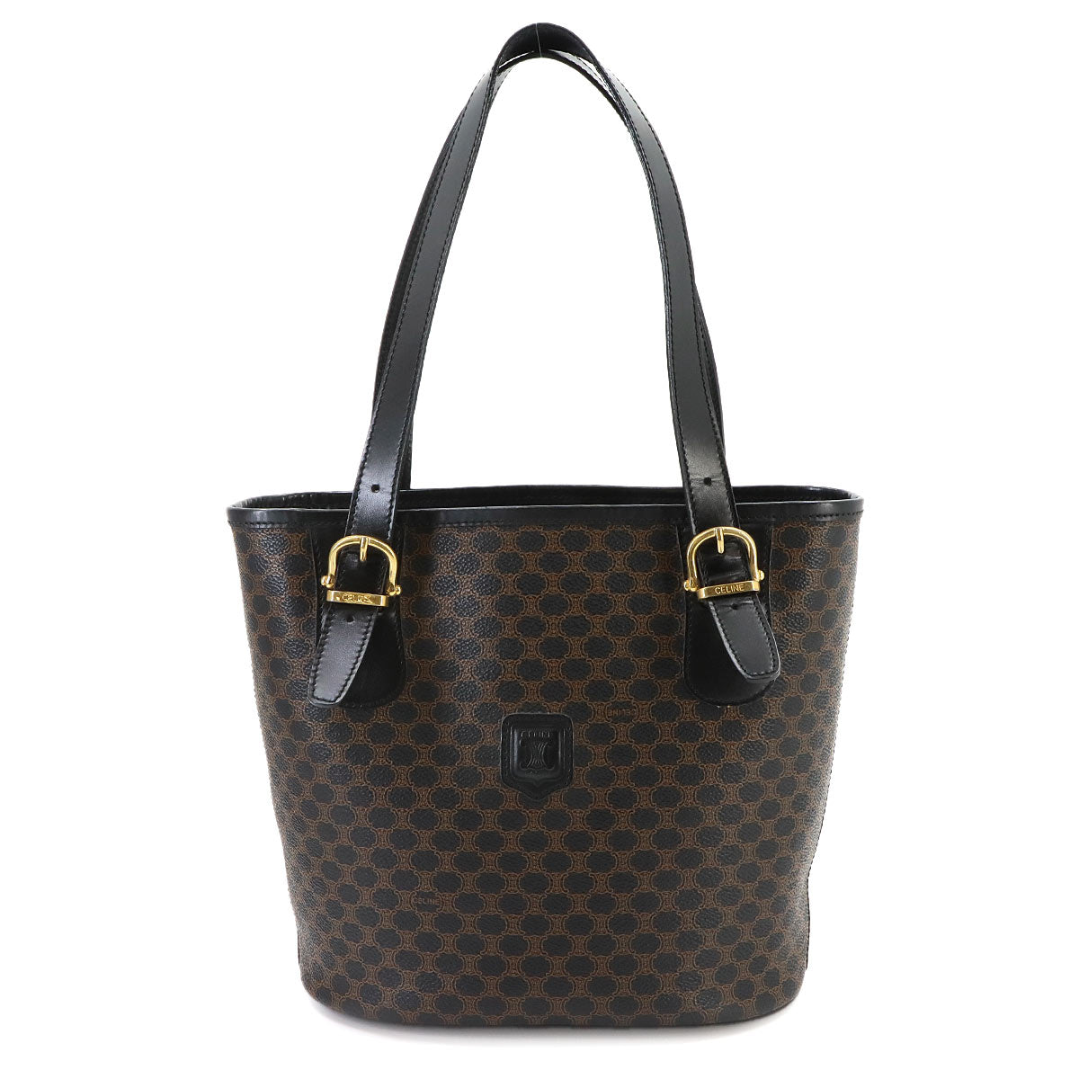 Macadam Tote Bag Leather PVC Black Vintage Purse