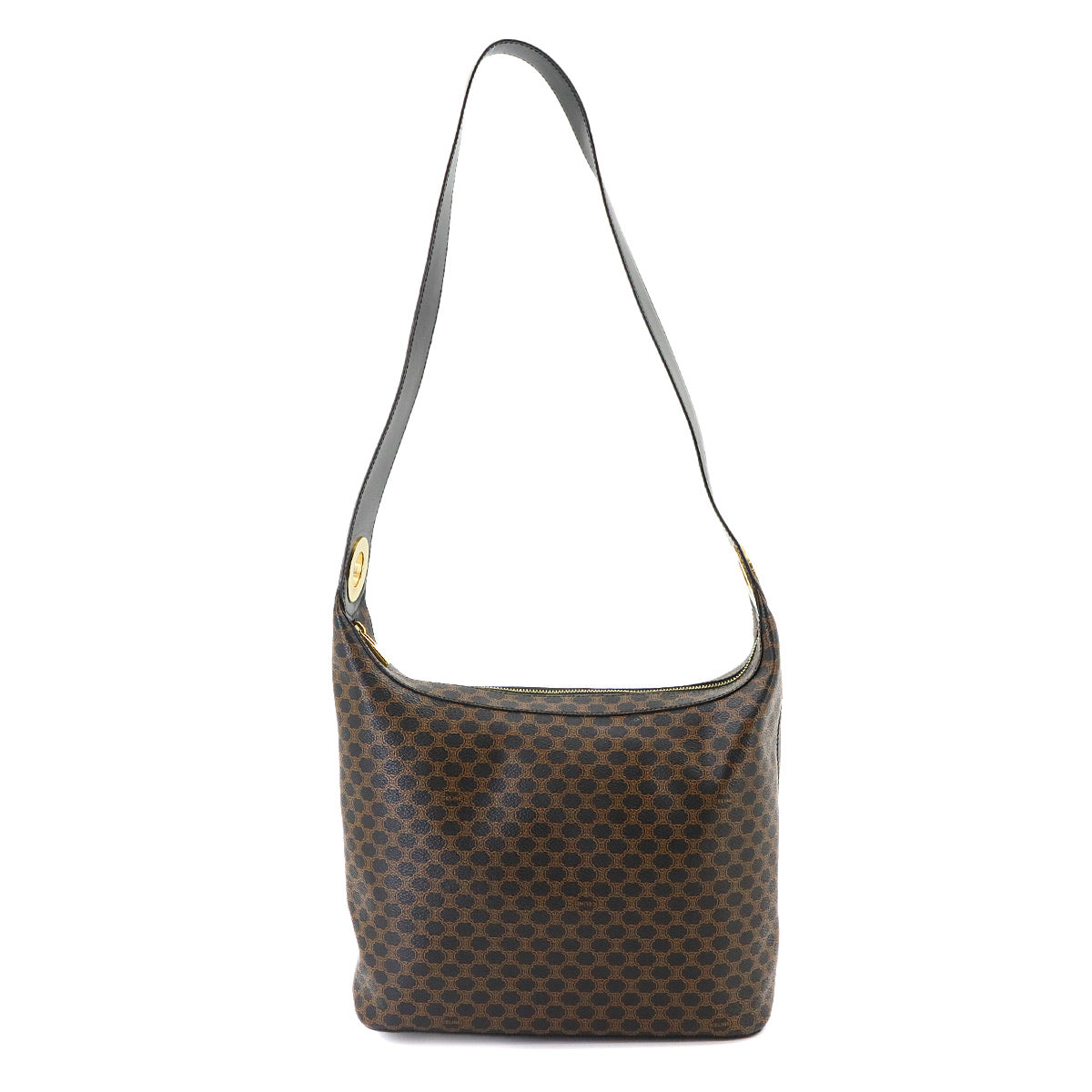 Macadam Shoulder Bag PVC Leather Black Brown Vintage Purse