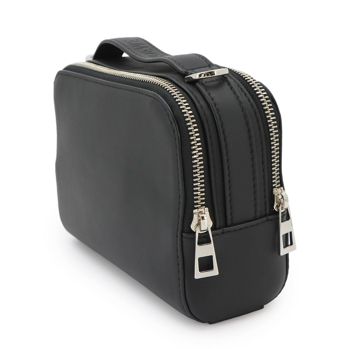 Mini Crossbody Camera Bag Hand Shoulder Bag Leather Black Anagram