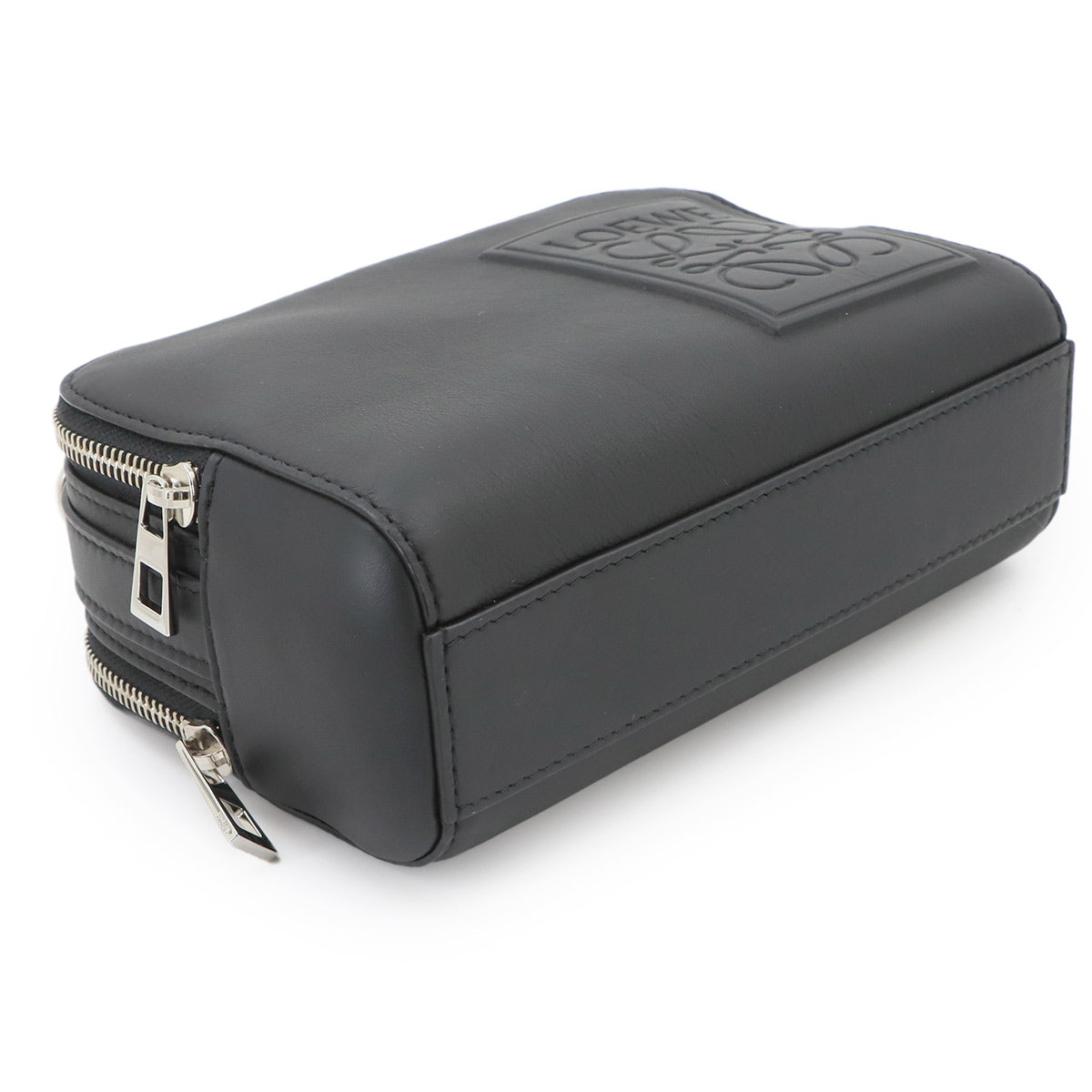 Mini Crossbody Camera Bag Hand Shoulder Bag Leather Black Anagram