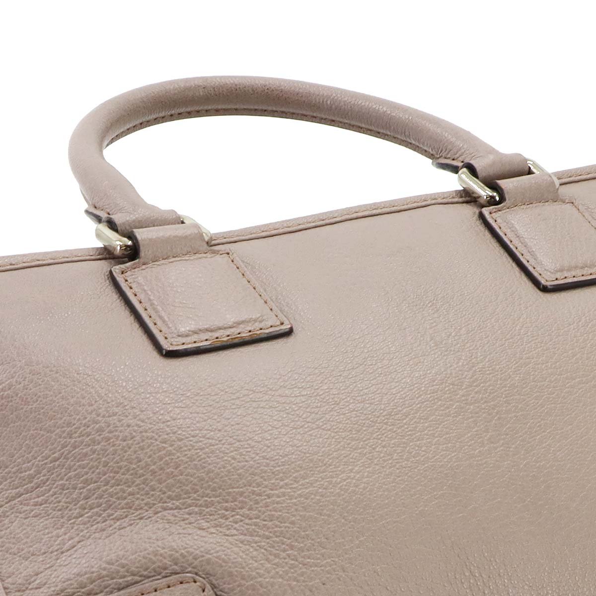 Amazona 28 Hand Bag Leather Beige Anagram Purse