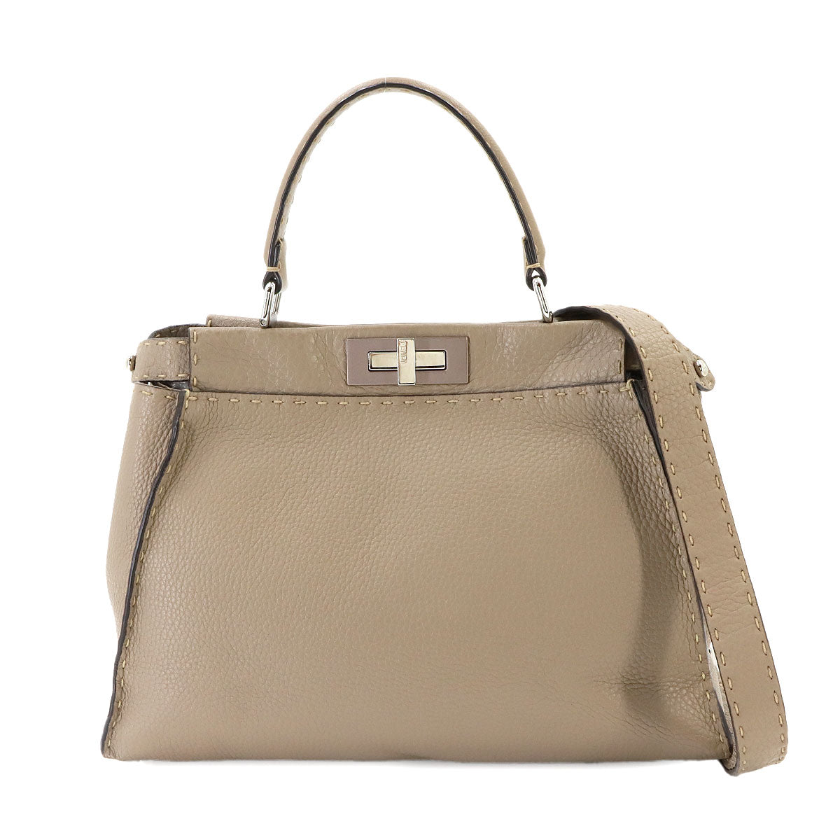 Selleria Peekaboo Regular Hand Shoulder Bag Leather Beige 8BN290