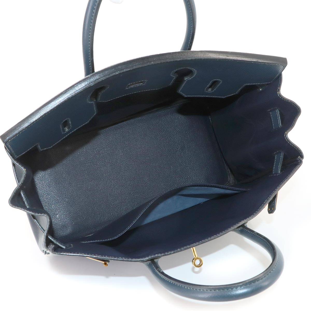 Haut a Courroies 32 Couchevel Epsom Blue Indigo Hand Bag Purse