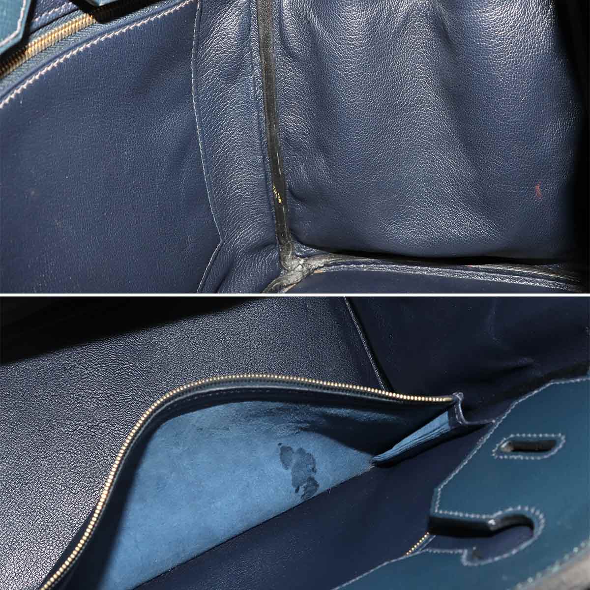Haut a Courroies 32 Couchevel Epsom Blue Indigo Hand Bag Purse