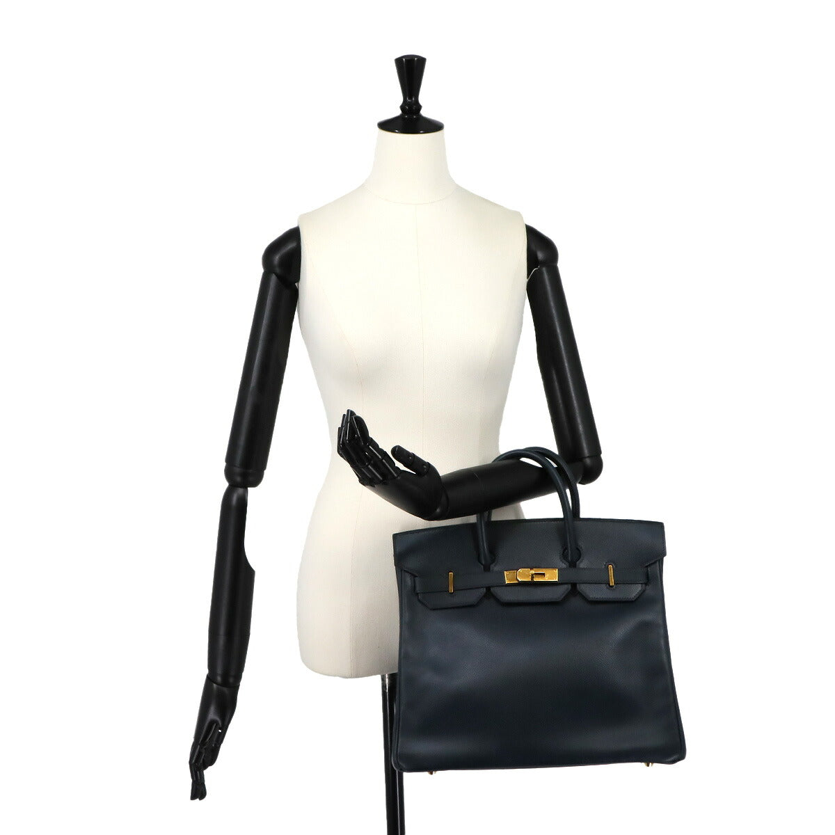 Haut a Courroies 32 Couchevel Epsom Blue Indigo Hand Bag Purse