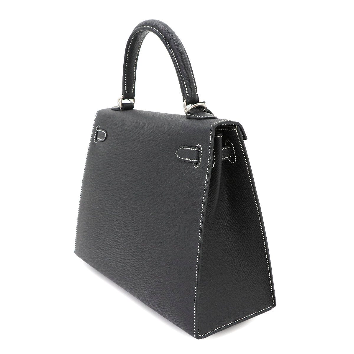 Kelly 25 Hand Shoulder Bag Veau Epsom Black Craie